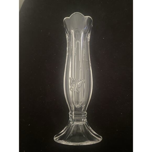 Vintage Lenox Butterfly Meadow 8” Bud Vase Clear Glass - Picture 1 of 16